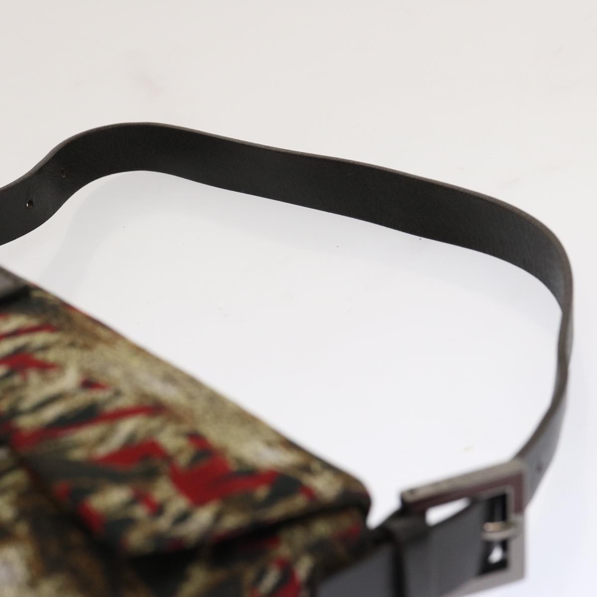 FENDI Zucca Canvas Mamma Baguette Shoulder Bag Brown Red69972A