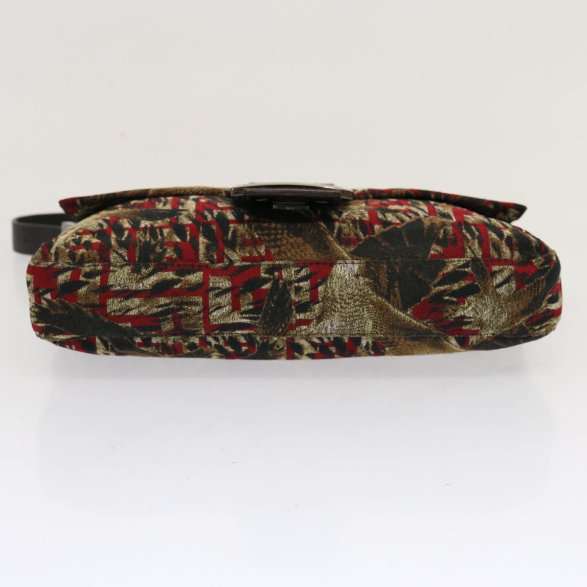 FENDI Zucca Canvas Mamma Baguette Shoulder Bag Brown Red69972A