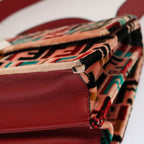 FENDI Zucca Canvas Canai Hand Bag 2way Pink Red69973A