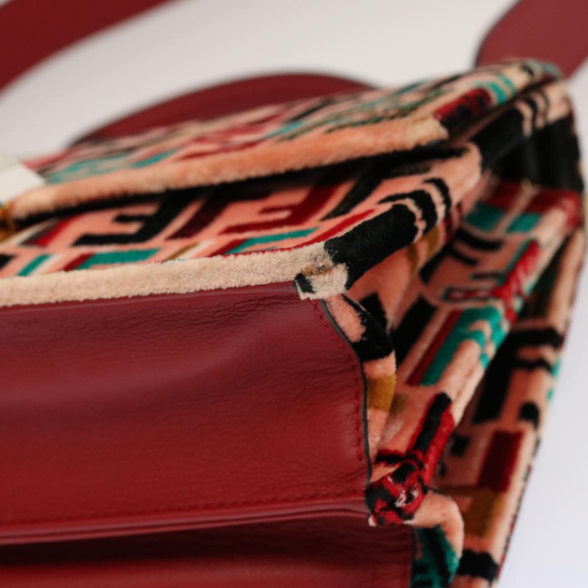 FENDI Zucca Canvas Canai Hand Bag 2way Pink Red69973A