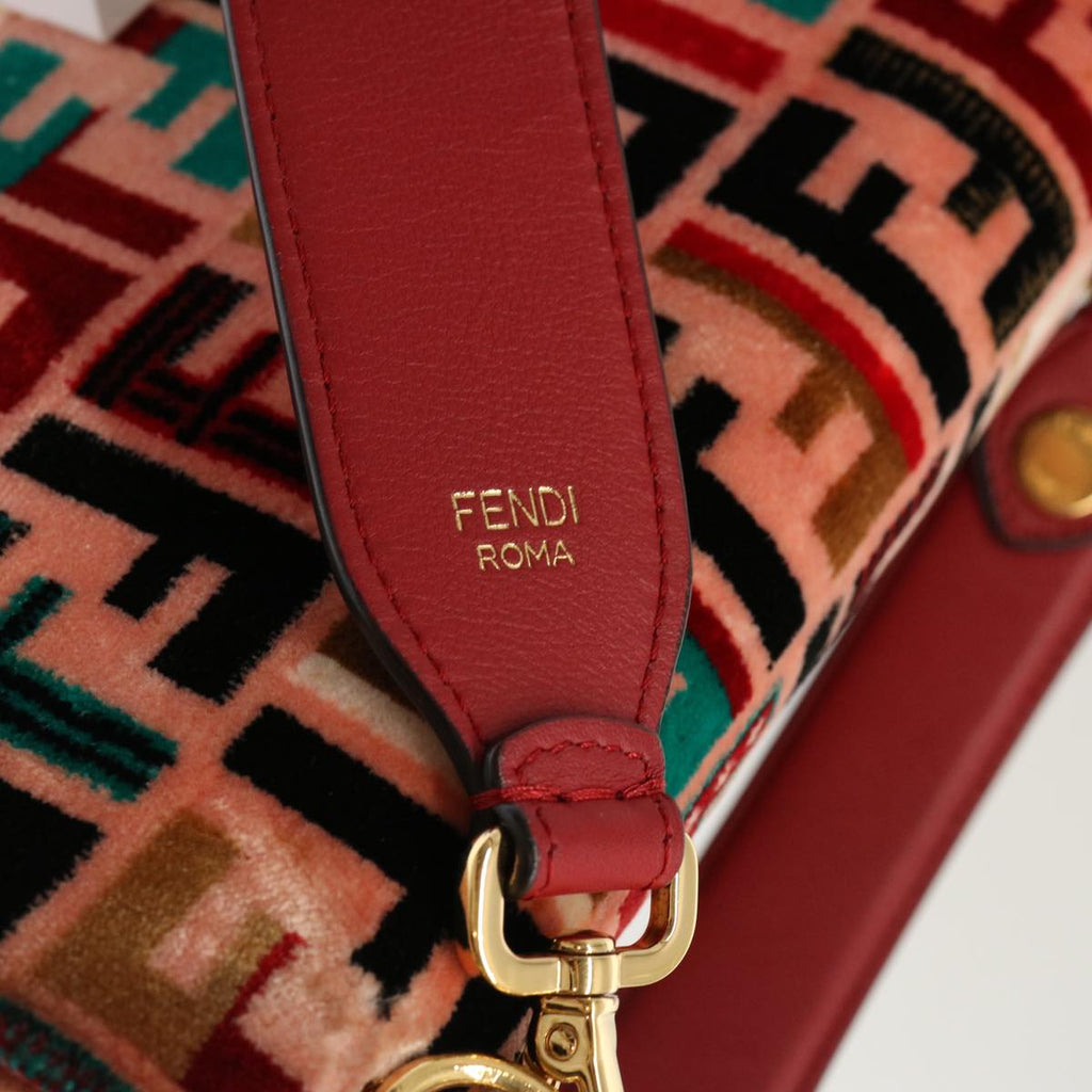 FENDI Zucca Canvas Canai Hand Bag 2way Pink Red69973A