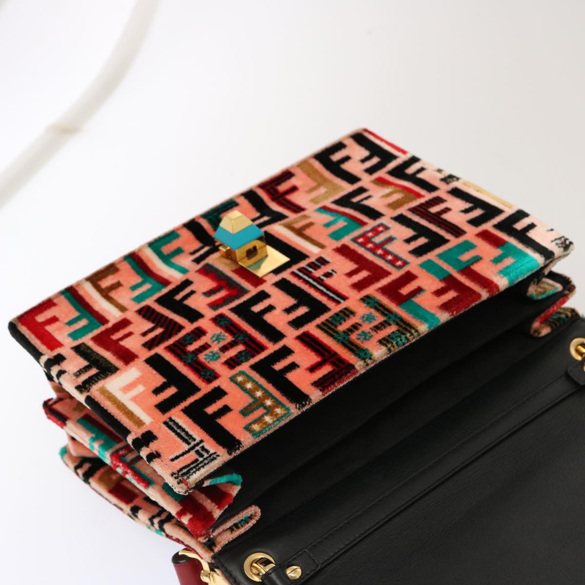 FENDI Zucca Canvas Canai Hand Bag 2way Pink Red69973A