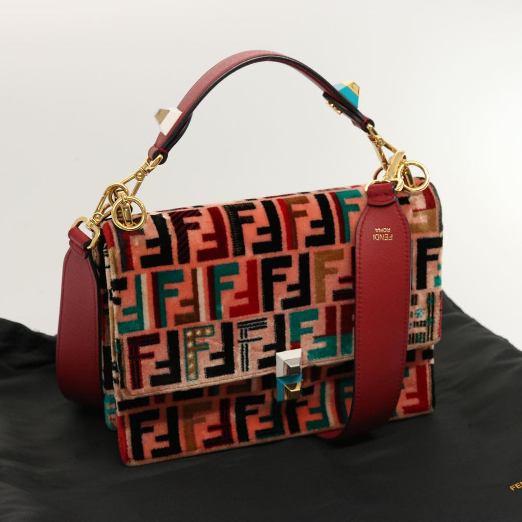 FENDI Zucca Canvas Canai Hand Bag 2way Pink Red69973A