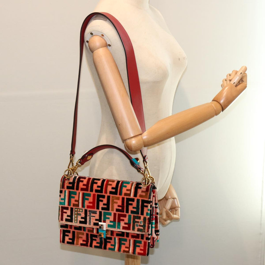 FENDI Zucca Canvas Canai Hand Bag 2way Pink Red69973A