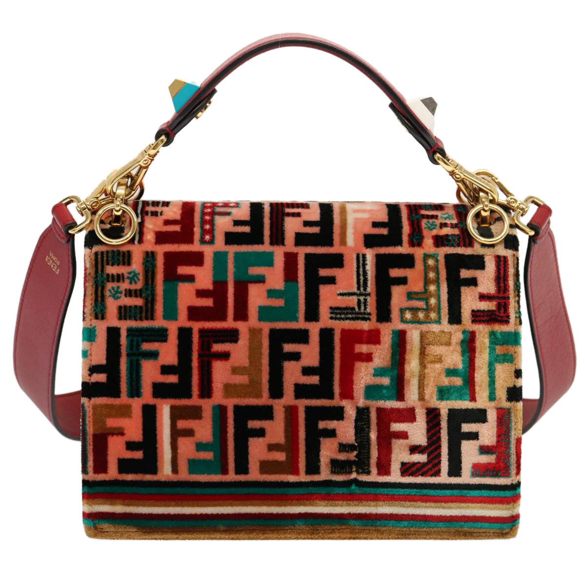 FENDI Zucca Canvas Canai Hand Bag 2way Pink Red69973A