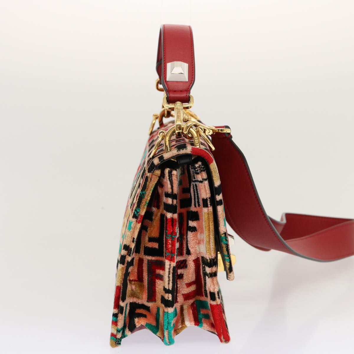 FENDI Zucca Canvas Canai Hand Bag 2way Pink Red69973A