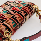 FENDI Zucca Canvas Canai Hand Bag 2way Pink Red69973A