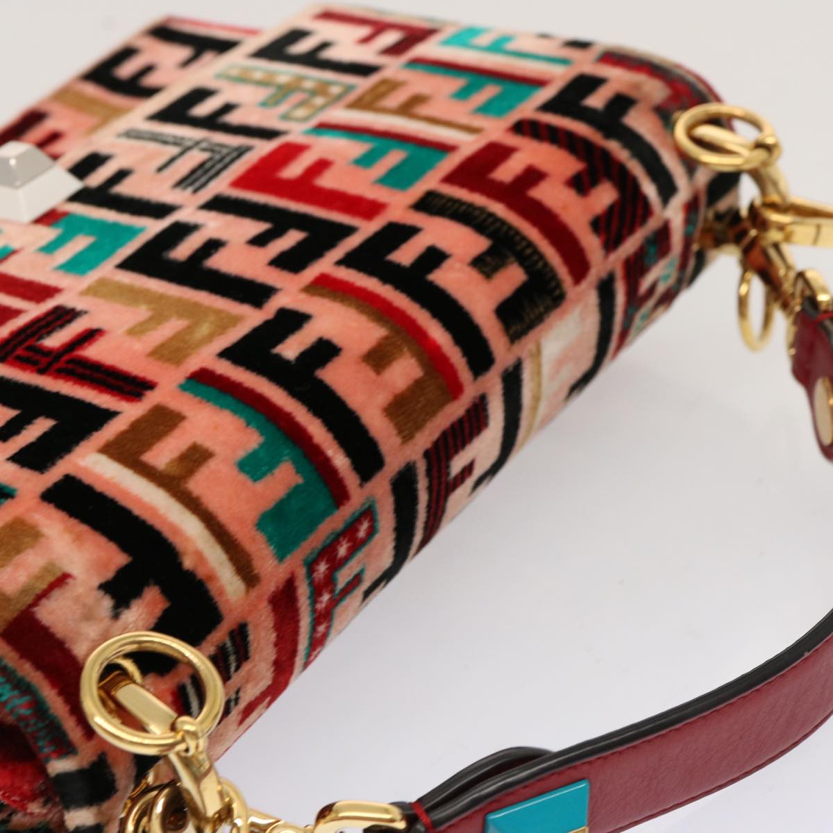 FENDI Zucca Canvas Canai Hand Bag 2way Pink Red69973A