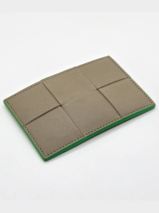 Bottega Veneta Green Line Intrecciato Cassette Card Wallet Taupe