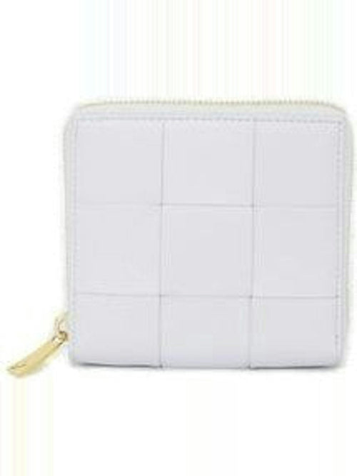 Bottega Veneta Women's Raffia Cassette Compact Wallet in Lilac | 754467VCQC1