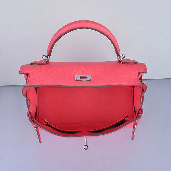 Hermes Kelly 32cm Togo Leather Handbag 6108 Lip Pink Silver