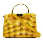 Fendi Peekaboo Medium Yellow Interlace Leather
