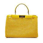 Fendi Peekaboo Medium Yellow Interlace Leather