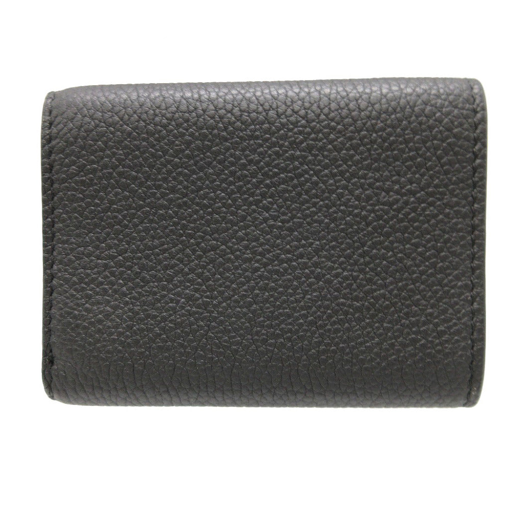 FENDI Tri-fold wallet 7M0280 leather black Compact wallet signature logo mens