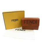 FENDI Tri-fold wallet 8M0395 leather Brown Rome Micro