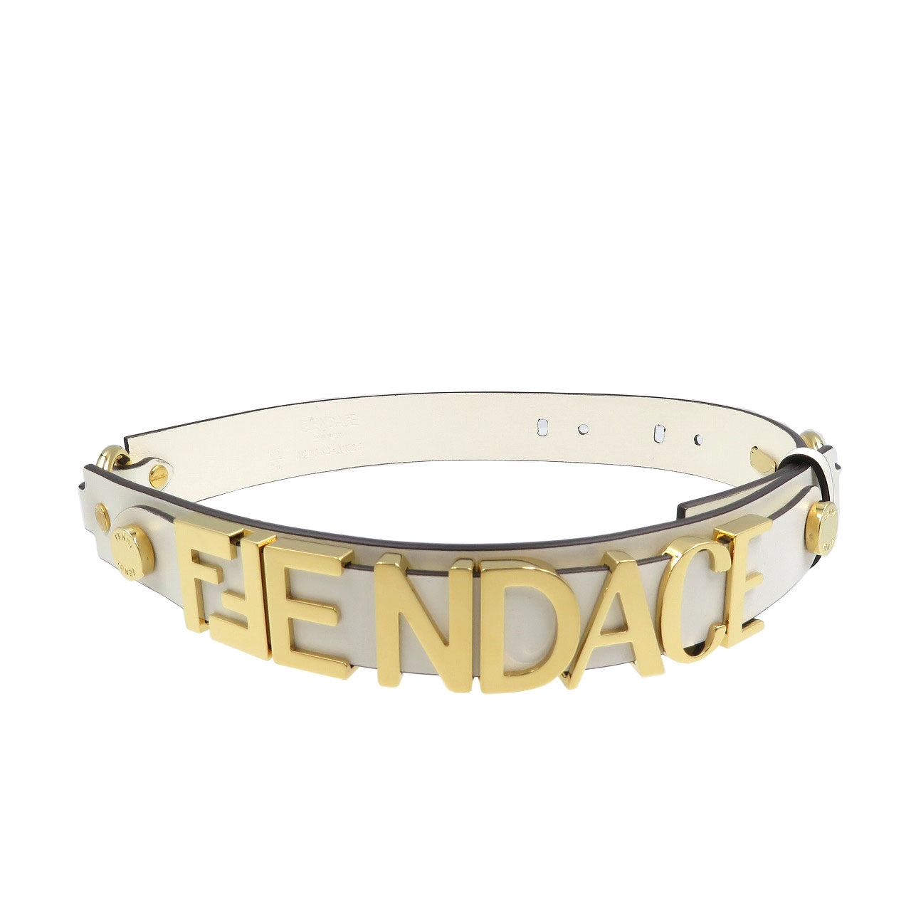 FENDI belt 8C0662 Leather, Metal white 65/26
