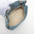 Fendi Blue Zucchino Coated Canvas Baguette Bag