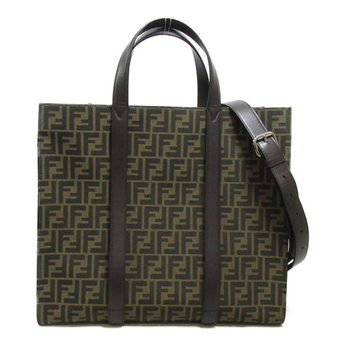 Fendi    Leather Canvas Tote Bag ()