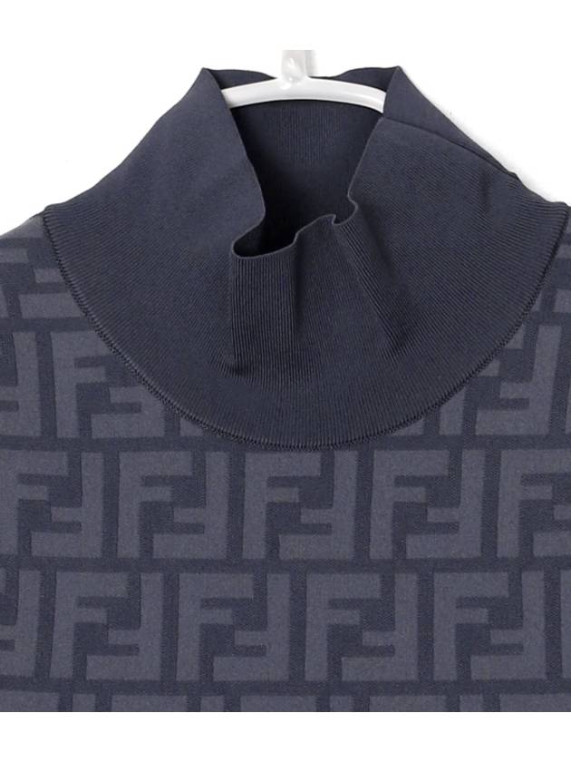 Fendi FF motif sleeveless midi dress blue