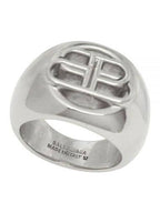 Balenciaga BB Signature Bold Ring Silver