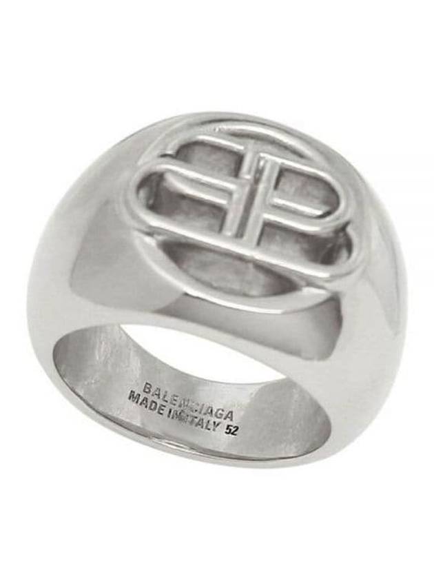 Balenciaga BB Signature Bold Ring Silver