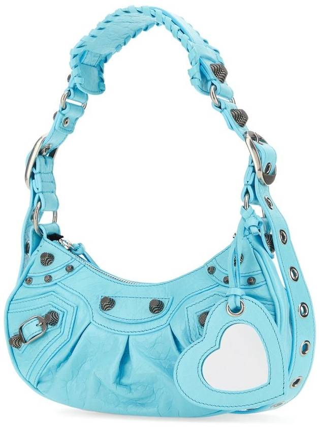 Balenciaga Le Cagole XS Lambskin Shoulder Bag Light Blue