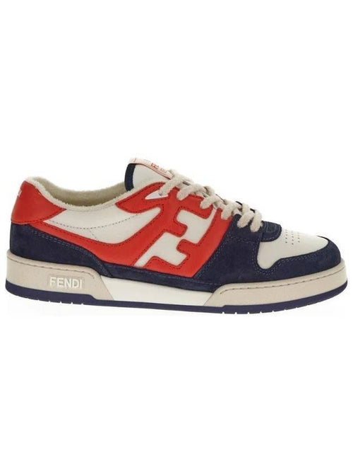 Fendi Match Suede Low Top Sneakers Blue Orange