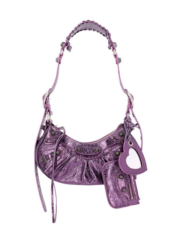 Balenciaga Metallic Le Cagol XS Lambskin Shoulder Bag Purple