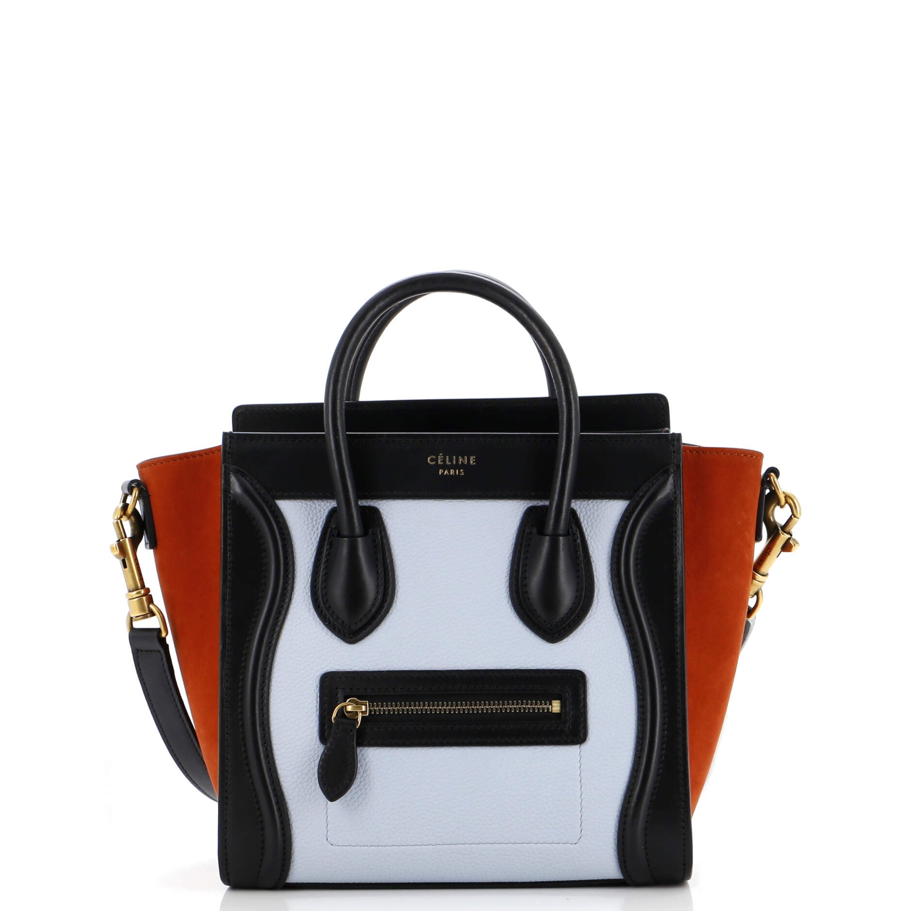 Celine Tricolor Luggage Bag Leather Nano