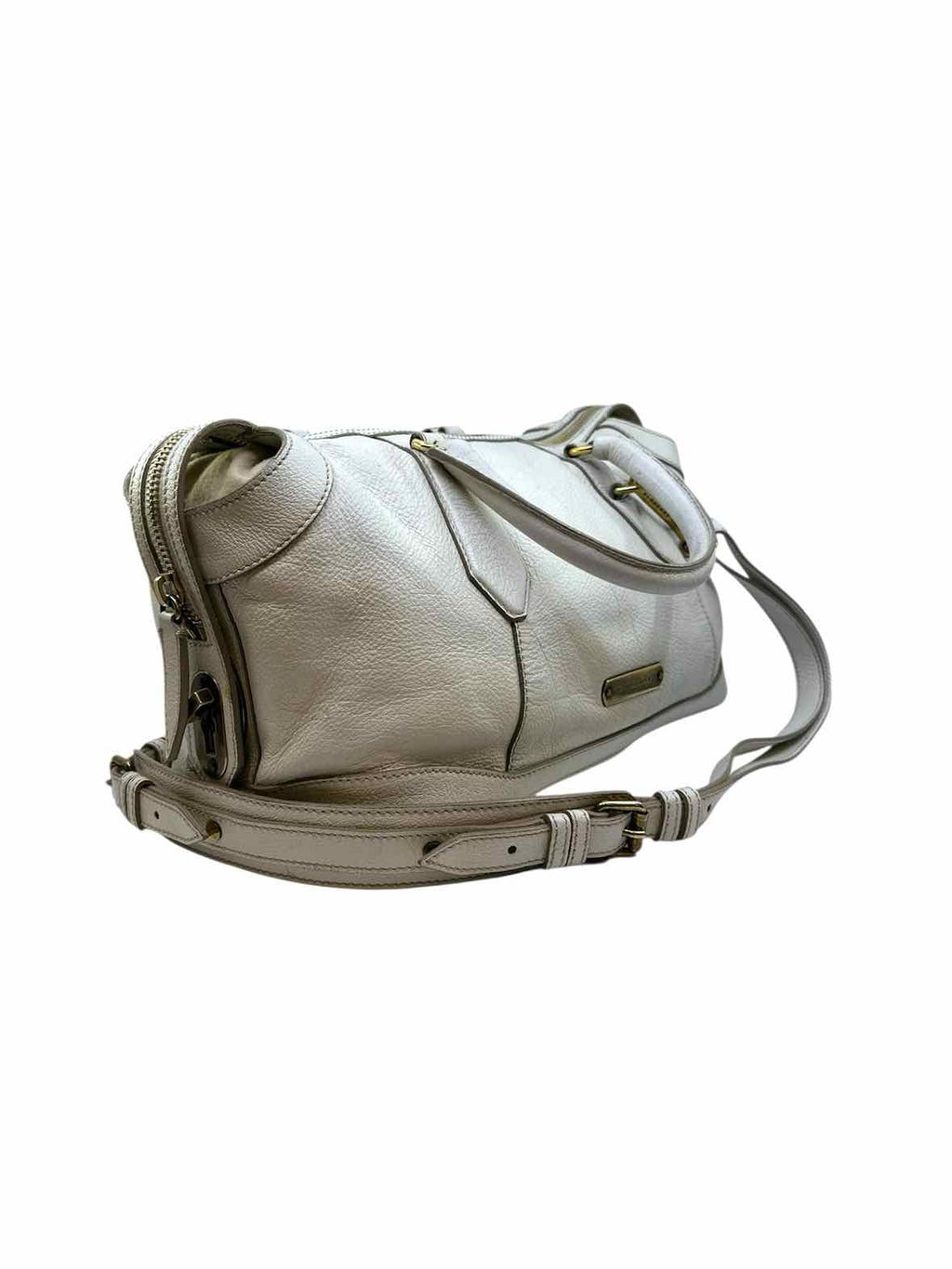 BURBERRY Cream Leather Handbag