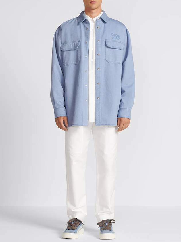 Overshirt Cotton Jacket Blue Dior