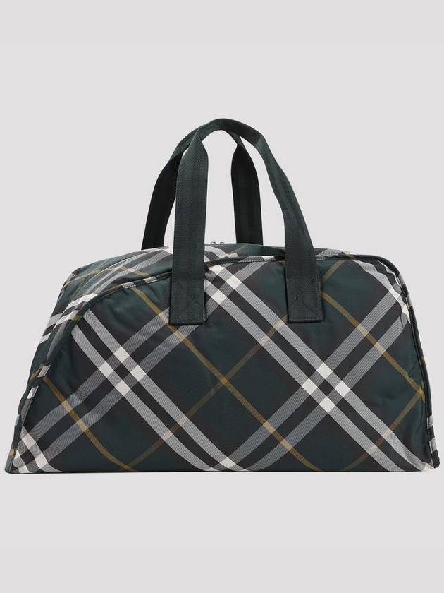 Burberry Shield Check Pattern Large Duffel Bag Green