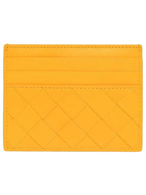 Bottega Veneta Intrecciato Leather Card Wallet Orange