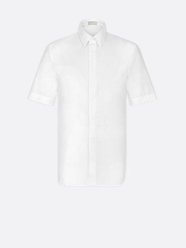 Oblique Jacquard Short Sleeve Shirt White Dior