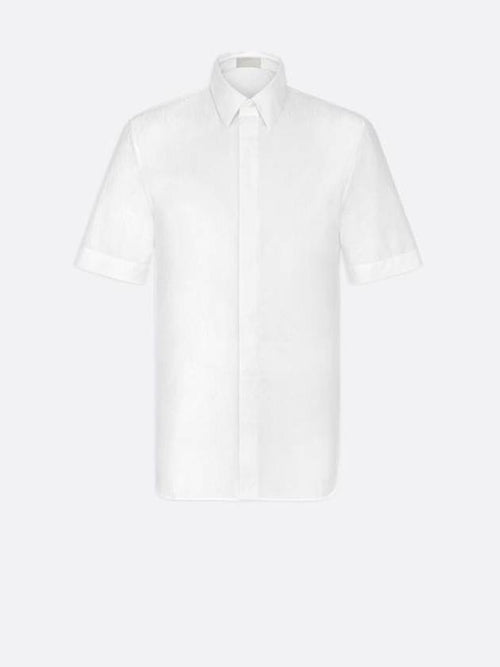 Oblique Jacquard Short Sleeve Shirt White Dior