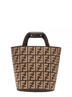 Fendi FF Cashmere Shopping Bag Brown