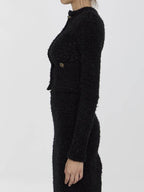 Balenciaga Cropped Cardigan In Tweed