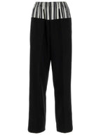 Fendi Wool Layered Wide Pants Black