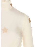 Burberry Star Patch High Neck Midi Dress Ivory