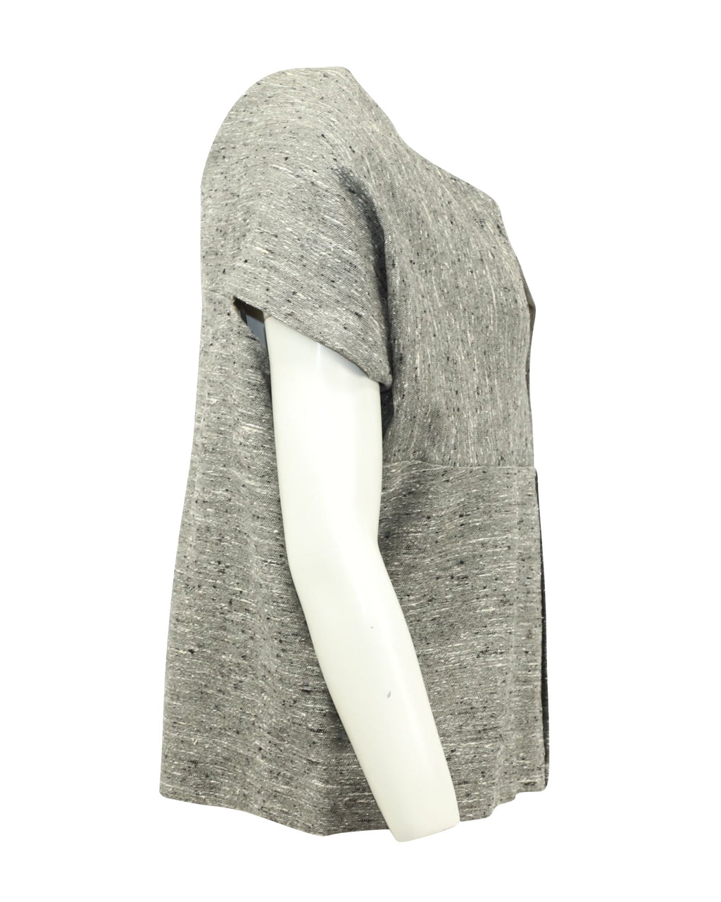 Chloe Short Cape Top In Grey Wool