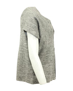 Chloe Short Cape Top In Grey Wool