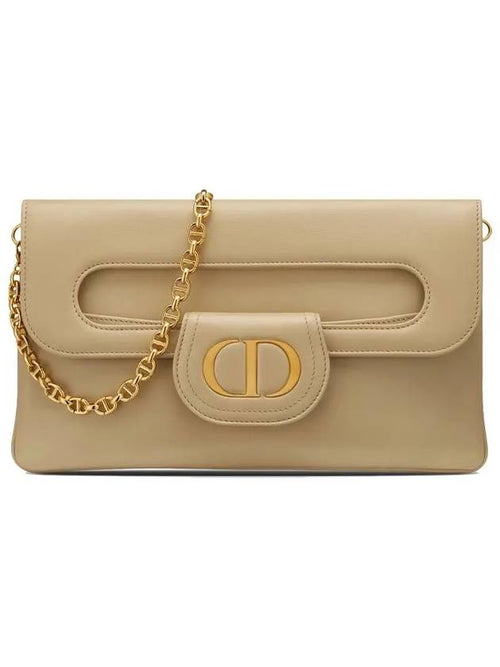 Logo Medium Double Shoulder Bag Beige Dior