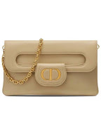 Logo Medium Double Shoulder Bag Beige Dior