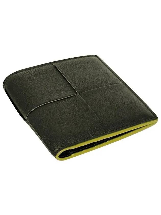 Bottega Veneta Slim Intrecciato Bi-Fold Wallet Black Parakeet