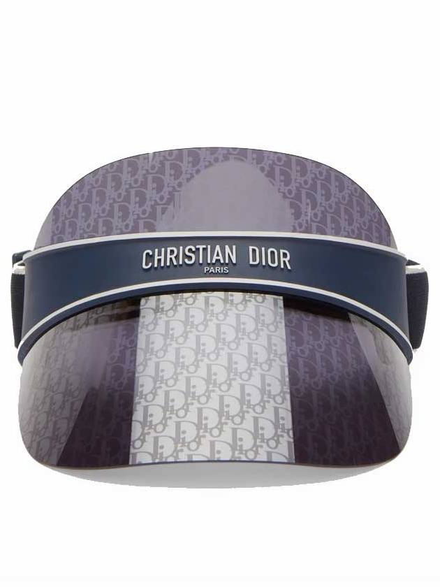 Logo Club V1U Oblique Visor Hat Blue Dior