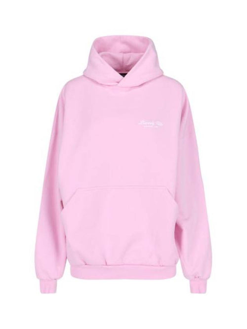 Balenciaga Beverly Hills Embroidered Hooded Top Pink