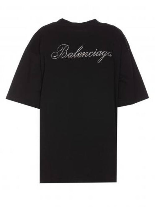 Balenciaga Logo Print Short Sleeve T-Shirt Black