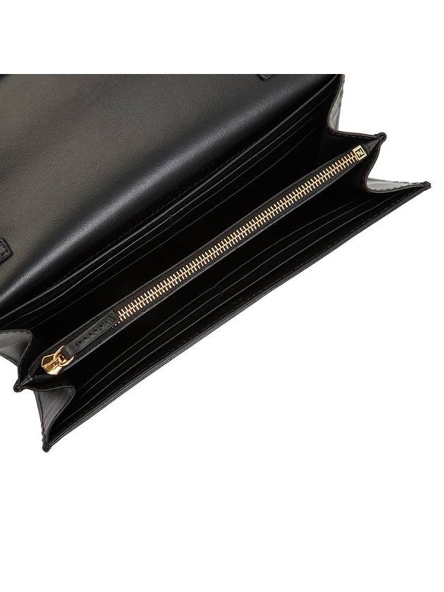 Fendi FF Diamond Continental Chain Long Wallet Black