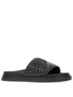 Fendi Diagonal FF Jacquard Slippers Grey