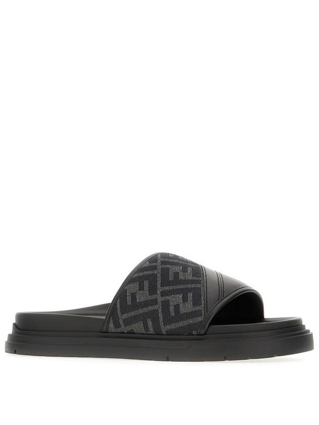 Fendi Diagonal FF Jacquard Slippers Grey